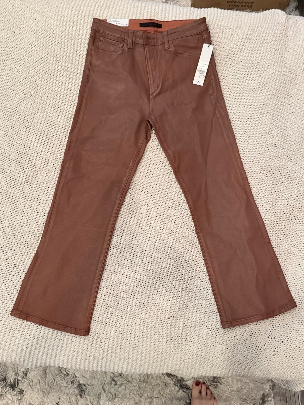 NWT Joe's Jeans The Callie high rise cropped boot coated denim Jeans in Brown - Picture 2 of 4